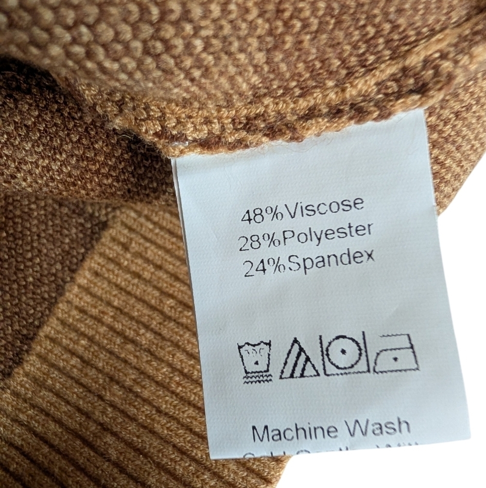 Princess Polly Checkerboard Sweater Vest M/L | Brown Tan Knit Crop Top | Y2K - Picture 6 of 9